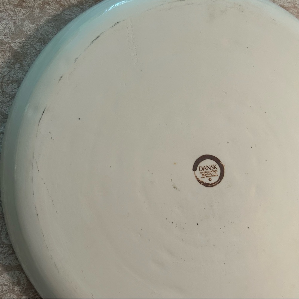 Dansk ~ Handpainted Floral Vintage Sage Song Deep 13” Round Platter - Picture 6 of 9